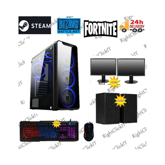 Fast Gaming PC Computer Bundle Quad Core i7 16GB 1TB Win10 2GB GT710