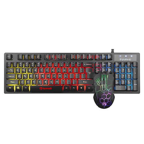 Marvo KM409-UK keyboard Mouse included USB QWERTY UK English Black