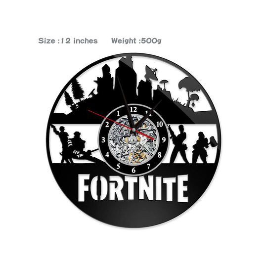 (No LED, 1) Fortress Night FORTNITE Vinyl Record Creative Simple Modern Wall Clock