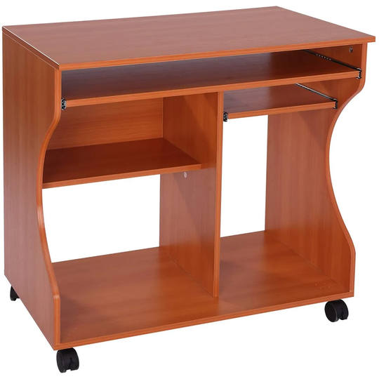 Zennor Wheeled Compact Desk - Cherry Wood