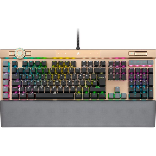 Corsair K100 RGB Optical-Mechanical Gaming Keyboard (CORSAIR OPX Keyswitches: Hyper-fast & Linear, PBT Double-Shot Keycaps,...