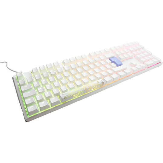 Ducky One 3 Classic Mechanical USB Keyboard in Pure White, Full-size, RGB, UK Layout, Cherry MX Silent Red Switches