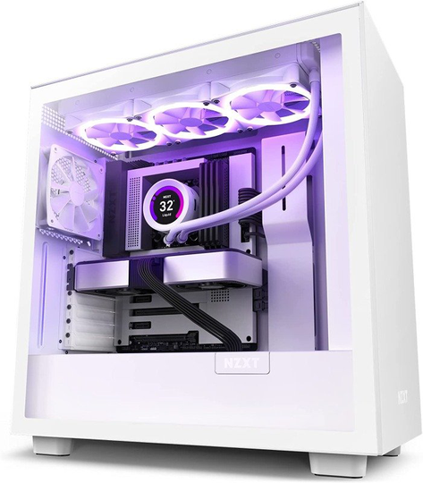 NZXT H7 White Mid Tower Tempered Glass PC Gaming Case