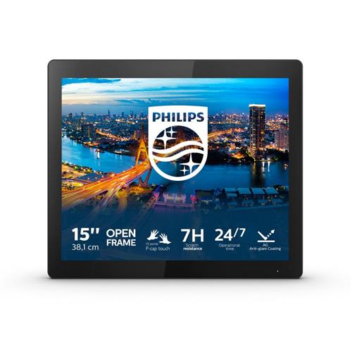 Philips B Line 152B1TFL/00 touch screen monitor 38.1 cm (15") 1024 x 768 pixels Multi-touch Black
