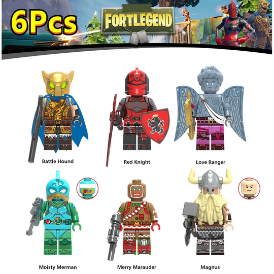 6PCS Fortnite Fighting Night Minifigures Compatible Toys Fit Lego
