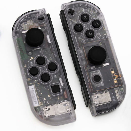 For Nintendo Switch Joy-con | ClearView Left And right Housing Shell | Clear Silver