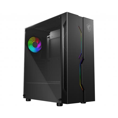 MSI MAG VAMPIRIC 010 Mid Tower Gaming Computer Case 'Black 1x 120mm ARGB Fan Mystic Light Sync Tempered Glass Panel ATX mATX mini-ITX'