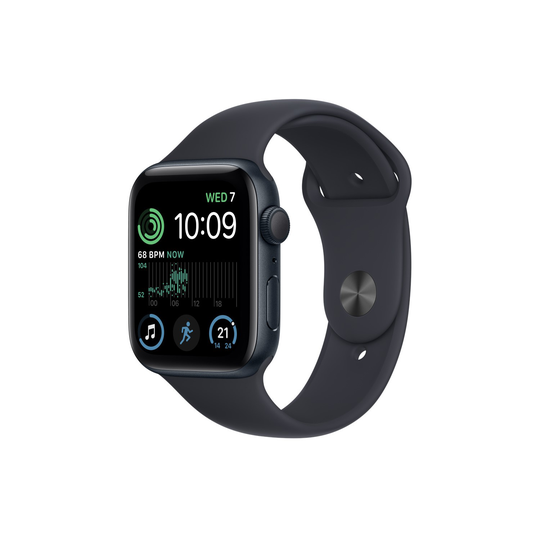 Apple Watch SE 2022 GPS 44mm Midnight Aluminium Case with Midnight Sport Band - Regular