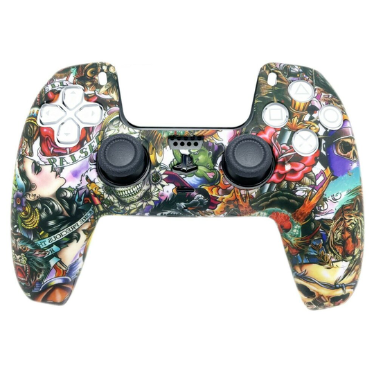(PSYCHEDELIC DREAMS V3.0) EGP ULTIMATE Case Grips Silicon Rubber Cover Protective Skin for PS5 Controller