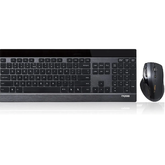 Rapoo 8900P Advanced Wireless Mouse & Keyboard Combo - Black Metal