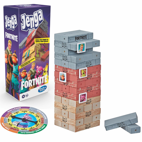 Hasbro Gaming Jenga: Fortnite Edition Game, Wooden Block Stacking Tower Game for Fortnite Fans, Ages 8 and Up