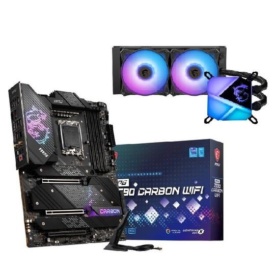 Msi Mpg Z690 Carbon Wifi Atx Motherboard + Mag Coreliquid C240 Cpu Aio Liquid Cooler Bundle