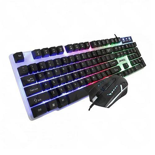 Jedel GK100 RGB Gaming Desktop Kit Backlit Membrane RGB Keyboard & 800-1600 DPI LED Mouse White