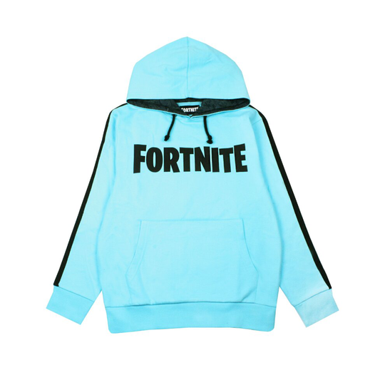 (9-11 Years) Fortnite Logo Boys Blue Hoodie Battle Royale Kids Hooded Sweatshirt