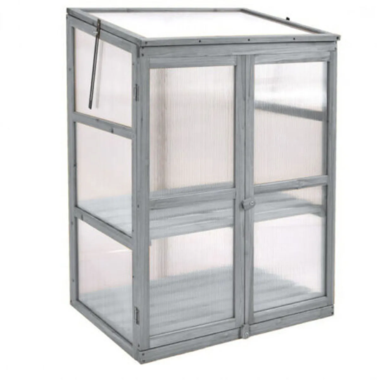 Neo Ghouse-3-grey Mini Wooden Greenhouse - Grey