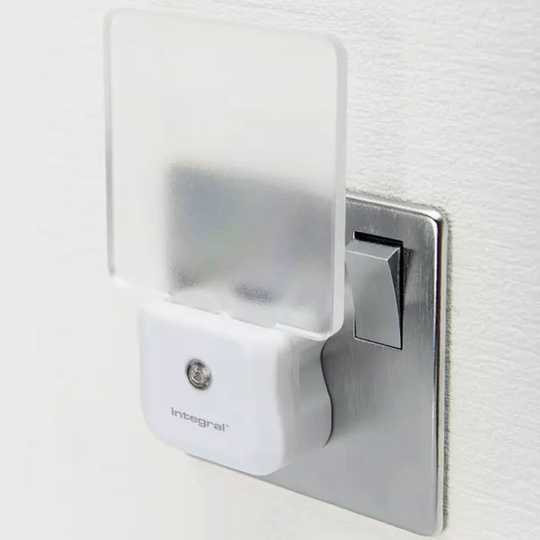 Integral LED Auto Sensor Night Light (UK 3-Pin plug) - Twin Pack