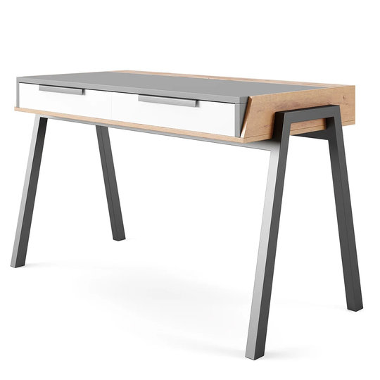 Solstice Arpina Desk - Grey/White/Walnut