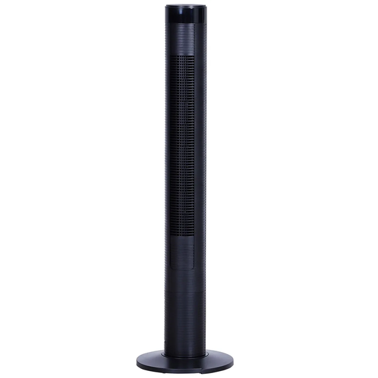 Zephyrus Oscillating 3-Speed Tower Fan with Remote Control - Black