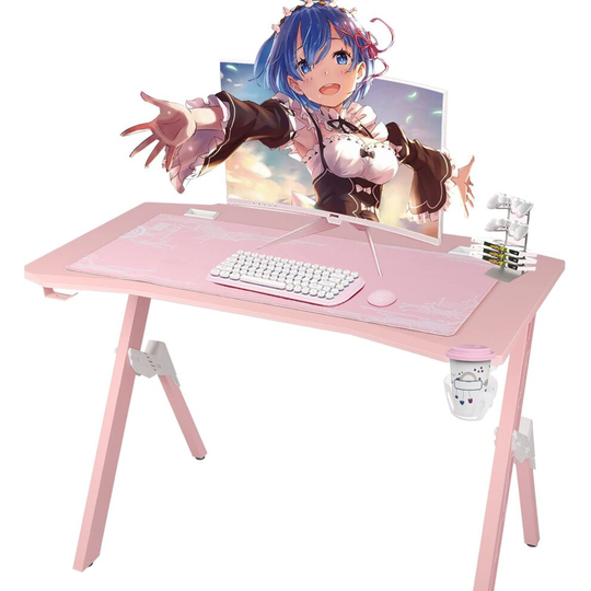 (Without Pink Gaming Chair) Pink Gaming Desk Gaming Table