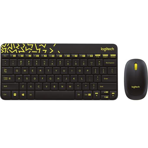 Logitech MK240 NANO keyboard RF Wireless Hebrew Black Yellow