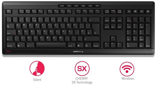 Cherry Stream Wireless Keyboard, Black