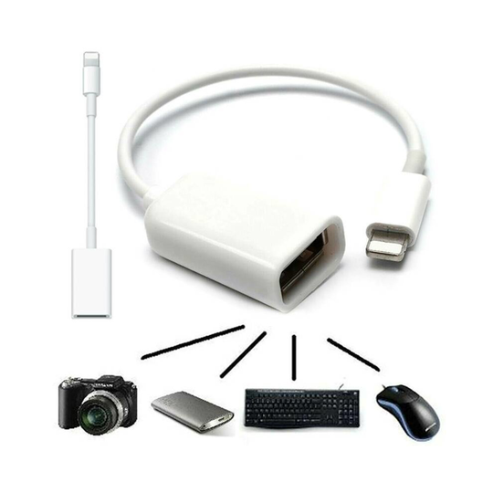 To USB Camera Connector Kit Adapter Cable OTG iPhone iPad