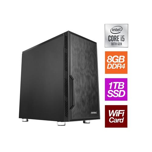 Intel i5-10400 6 Core 12 Threads 2.90GHz (4.30GHz Boost) CPU 8GB DDR4 RAM 1TB SSD Wi-Fi Card Antec VSK Chassis - Pre-Built PC