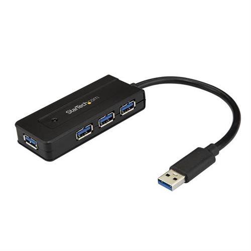 StarTech.com 4 Port USB 3.0 Hub (SuperSpeed 5Gbps) with Fast Charge Portable USB 3.1 Gen 1 Type-A Laptop/Desktop Hub - USB Bus Power or Self Powered for High Performance Mini/Compact