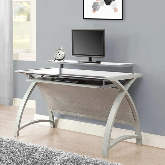 Helsinki Curve Grey Ash/Glass Desk 1300