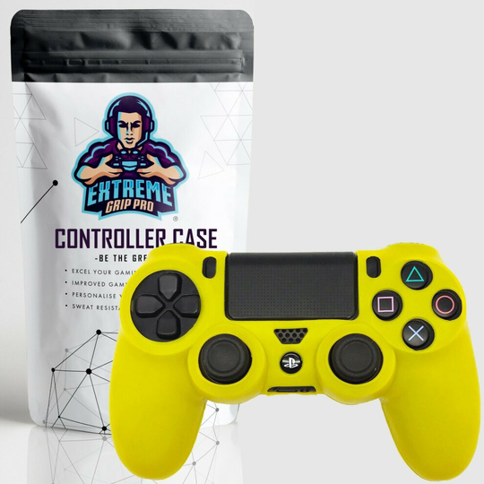 (Yellow) EGP™ Camo CASE Protect Grips Silicone Rubber Cover Skin for Sony PS4 Controller