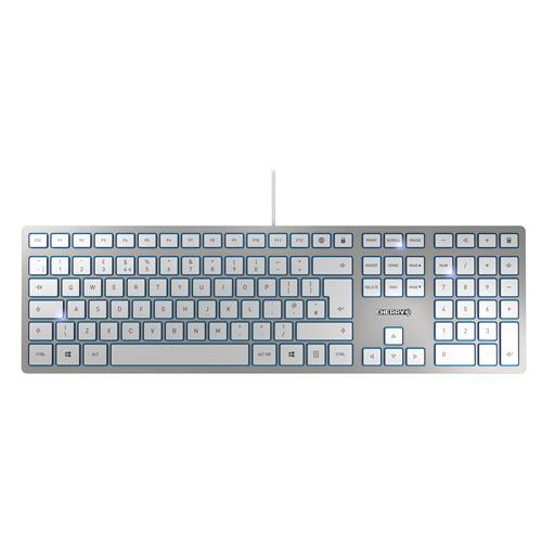 CHERRY KC 6000 SLIM Corded Keyboard Silver/White USB (AZERTY - FR)