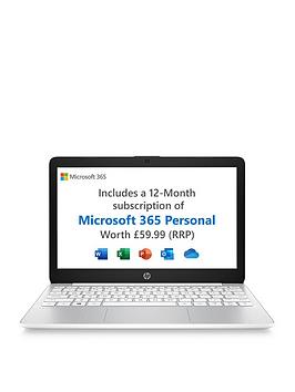 Hp Stream 11-Ak0027Na 11-Inch Laptop - Intel Celeron N4120, 4Gb Ram, 64Gb Ssd, Microsoft 365 Personal (12 Months) Included, With Optional Norton 360 - White - Laptop Only
