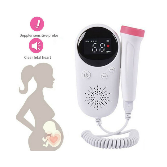 Baby Ultrasonic Detector Fetal Doppler Prenatal Heart Rate Heartbeat Monitor