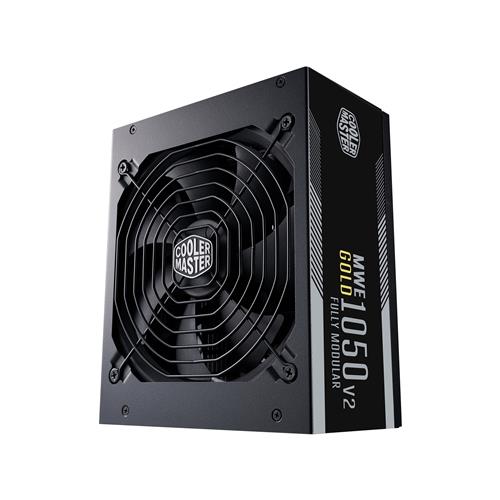 COOLER MASTER MWE Gold 1050 V2 1050W PSU 140mm Silent Fan with Smart Temperature Controlling Feature 80 PLUS Gold Fully Modular UK Plug Flat Black Cables RTX Ready