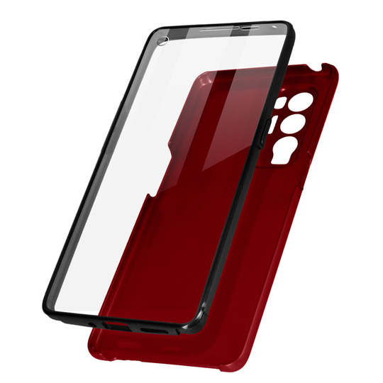 Case for Oppo Find X3 Neo with Rigid Back and Soft Front - red