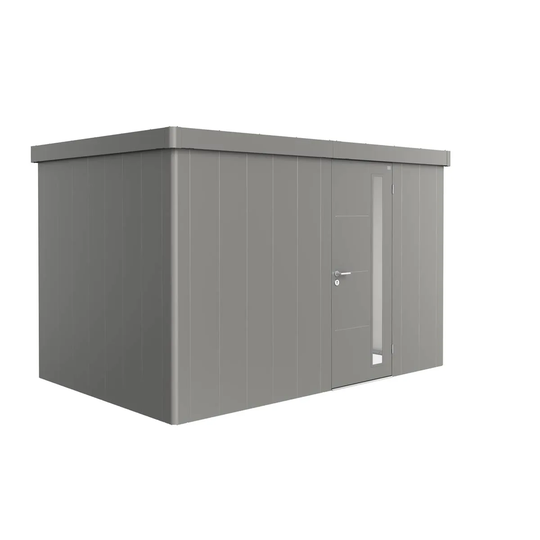 Biohort Neo 2D Metal Garden Shed Standard Door In Metallic Quartz Grey