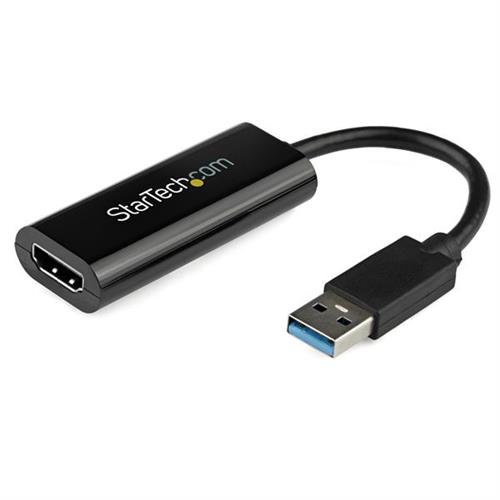 StarTech.com USB 3.0 to HDMI Adapter - 1080p (1900x1200) - Slim/Compact USB Type-A to HDMI Display Adapter Converter for Monitor - External Video & Graphics Card - Black - Windows Only