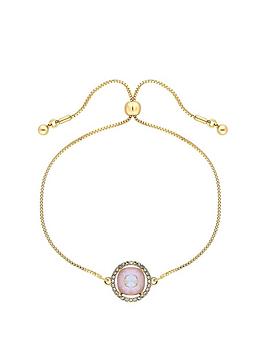Jon Richard Radiance Collection Gold Plated Ivory Cream Halo Toggle Bracelet