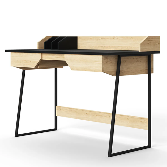 Solstice Aten Desk - Oak/Black