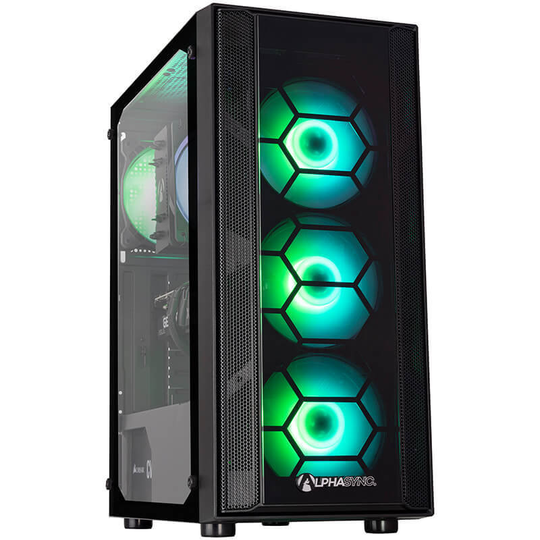 AlphaSync PBA Onyx Gaming Desktop PC AMD Ryzen 5 5600X 16GB RAM 500GB SSD RTX 3060 WiFi Windows 11 Home