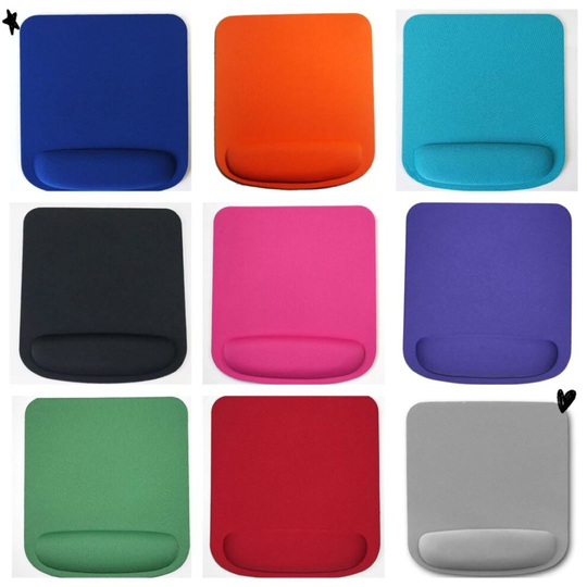 (Grey) Square 5mm Mouse Mat with Wrist Support