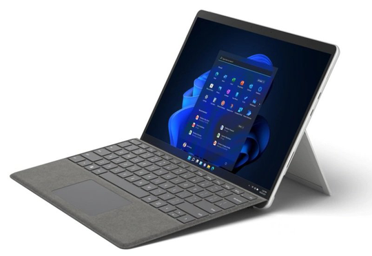 Microsoft Surface Pro 8, Intel Core i7-1185G7, 16GB RAM, 256GB SSD, 13" 2880 x 1920 Touchscreen, Intel Iris Xe, Windows 10 Pro, Platinum (Commerc