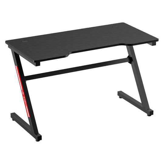 HOMCOM Z-Shaped Racing Style Gaming Desk with Cable Management Home Office Black