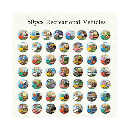 (Mini 50pcs Recreational Vehicle) Animal Crossing Series AMIIBO NFC TAG Cards for Switch WII U New3DS