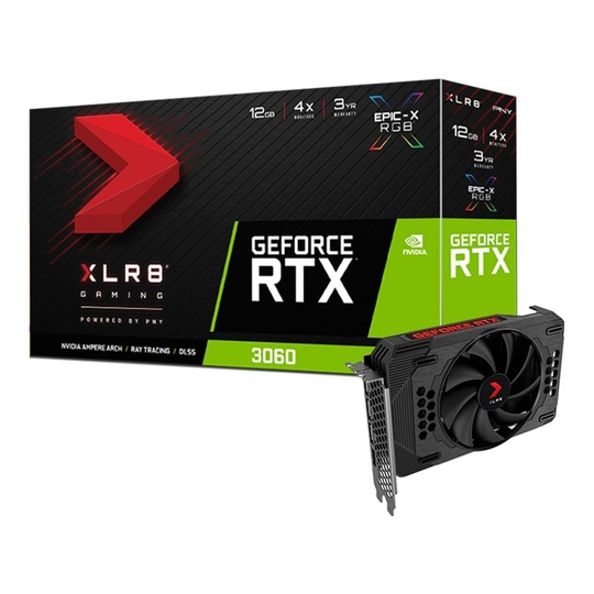 PNY GeForce RTX 3060 12GB XLR8 Gaming REVEL EPIC-X Single Fan Ampere Graphics Card