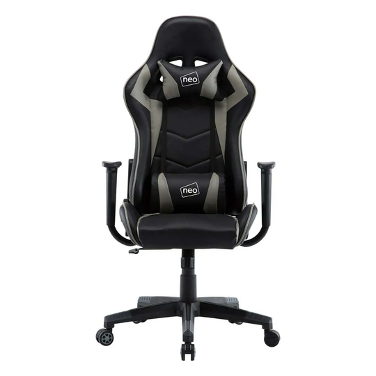 Neo Direct Grey Adjustable Racing Gaming Office Swivel Recliner Leather Chair