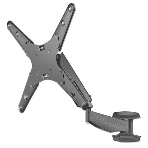 Manhattan TV & Monitor Mount Wall Spring Arm 1 screen Screen Sizes: 21-55" Black VESA 75x75 to 400x400mm Max 30kg LFD Height Adjustable Swivel Arm Lifetime Warranty