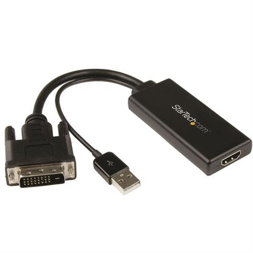 StarTech.com DVI to HDMI Video Adapter with USB Power and Audio - 1080p