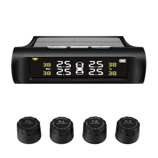 TPMS Wireless Tire Pressure Monitor System, Solar cell / USB