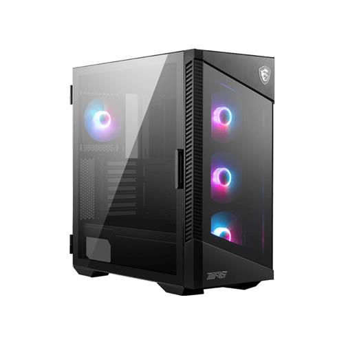 MSI MPG VELOX 100R Mid Tower Gaming Computer Case 'Black 4x 120mm ARGB Fans 1-6 ARGB Hub ARGB light strip USB Type-C Tempered Glass Center E-ATX ATX mATX mini-ITX'